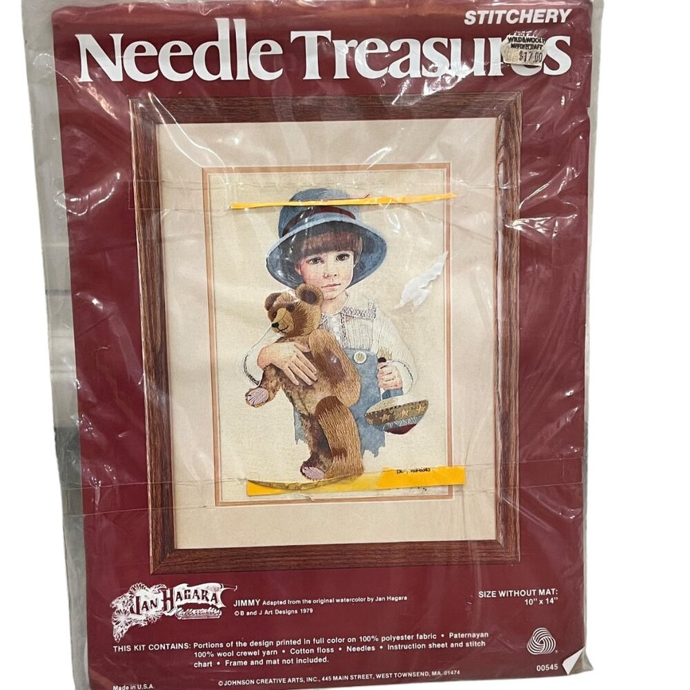 Vintage Needle Treasures Stitchery Kit "Jimmy" 10"x14" By Jan Hagara